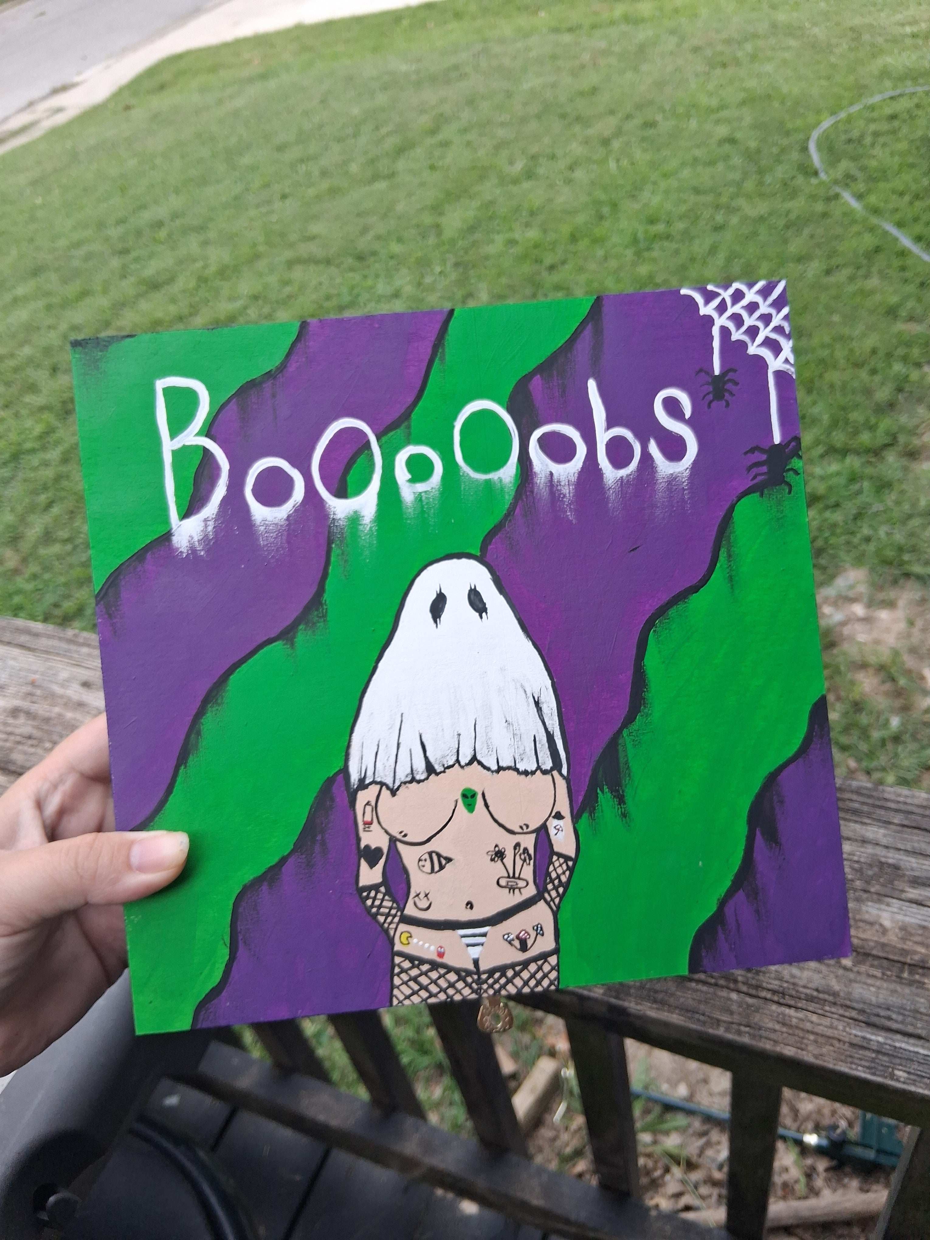 'BoOoOobs" Painted Wooden Trinket Box WITH 5 GIFTS INSIDE!