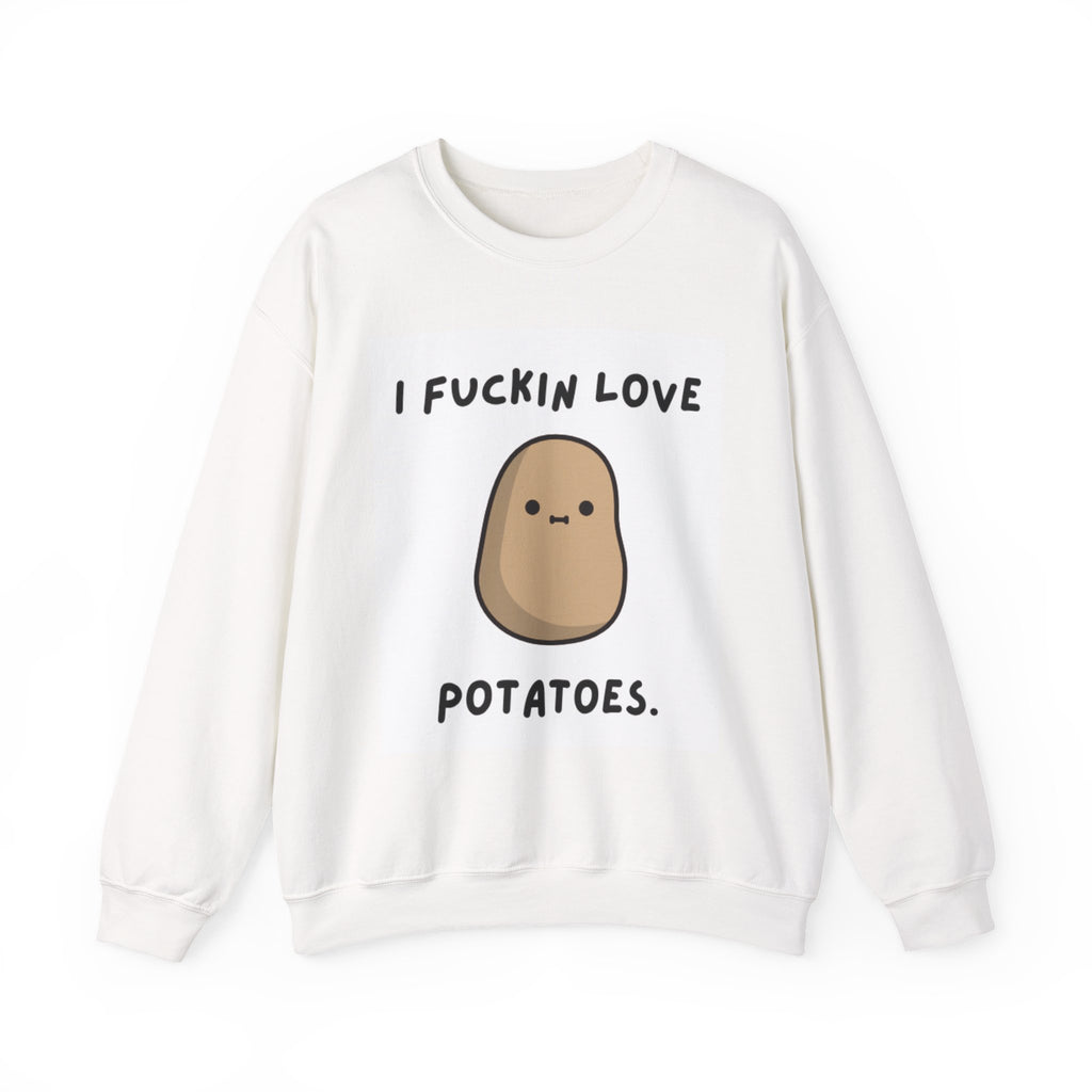 Playful Potato Sweatshirt, Funny Gift for Food Lovers, Cozy Unisex Pullover, Ideal for Casual Outings, Perfect for Birthdays and Holidays