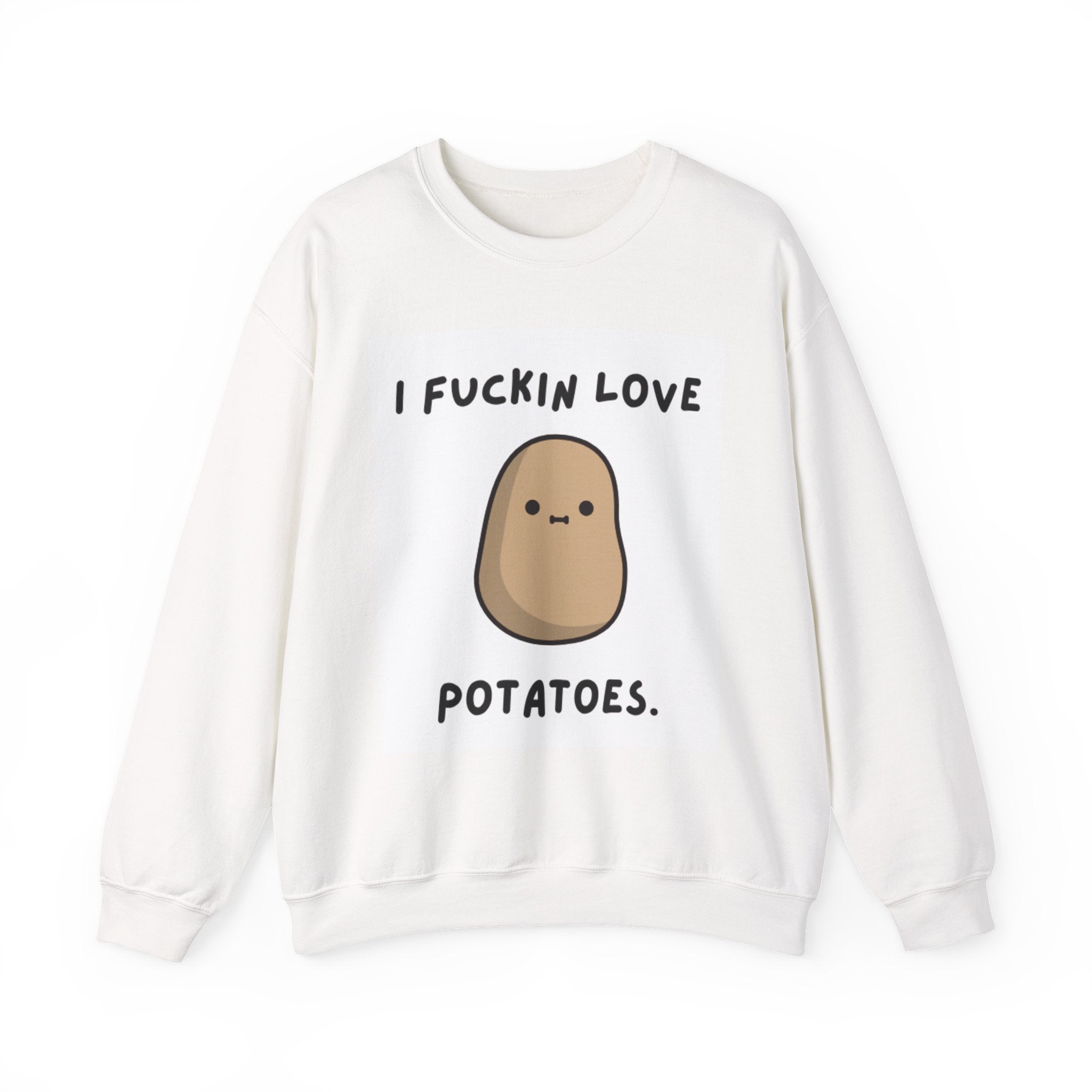 Playful Potato Sweatshirt, Funny Gift for Food Lovers, Cozy Unisex Pullover, Ideal for Casual Outings, Perfect for Birthdays and Holidays