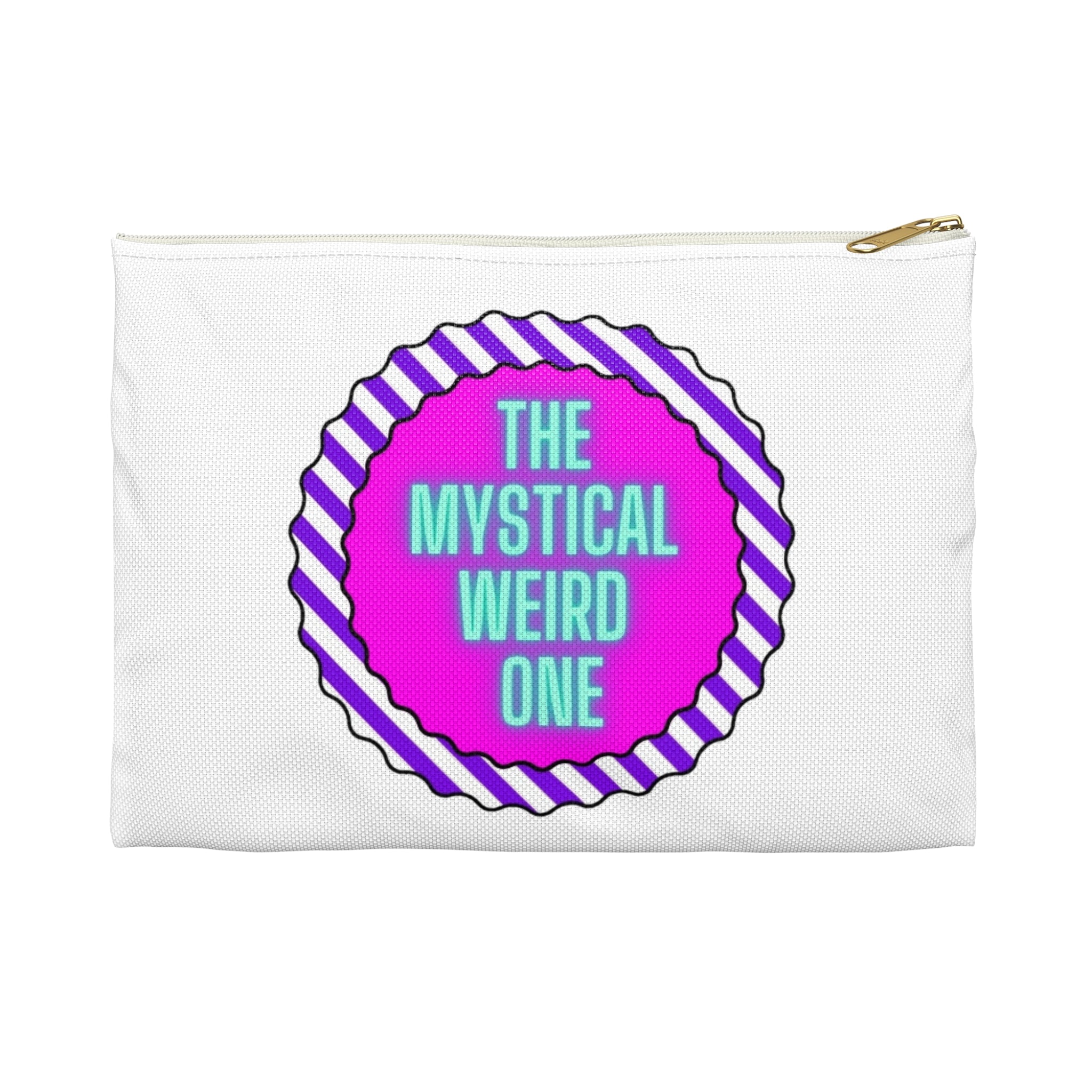Mystical Weird One Accessory Pouch, Colorful Makeup Bag, Fun Zipper Pouch, Quirky Gift for Creatives, Funny Travel Bag