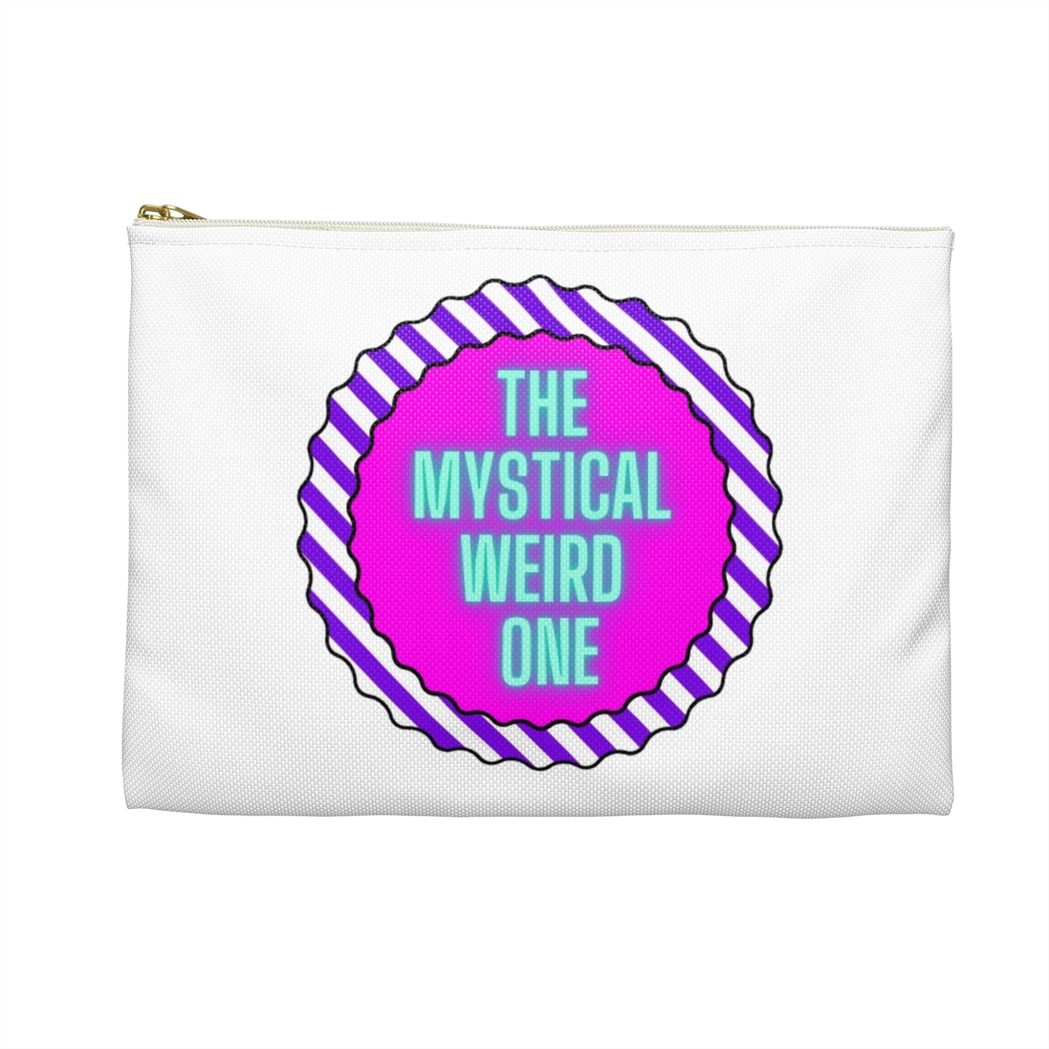 Mystical Weird One Accessory Pouch, Colorful Makeup Bag, Fun Zipper Pouch, Quirky Gift for Creatives, Funny Travel Bag