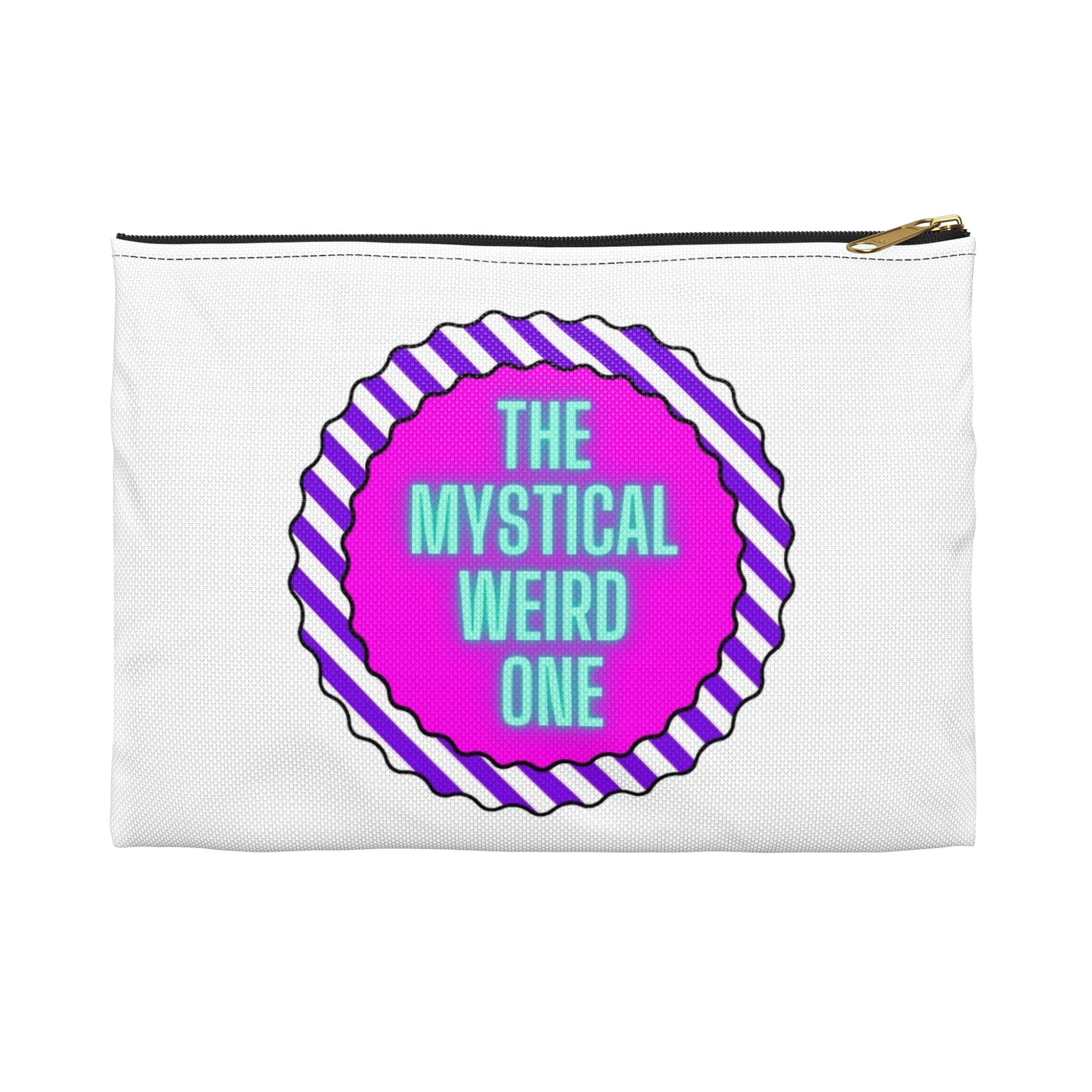 Mystical Weird One Accessory Pouch, Colorful Makeup Bag, Fun Zipper Pouch, Quirky Gift for Creatives, Funny Travel Bag