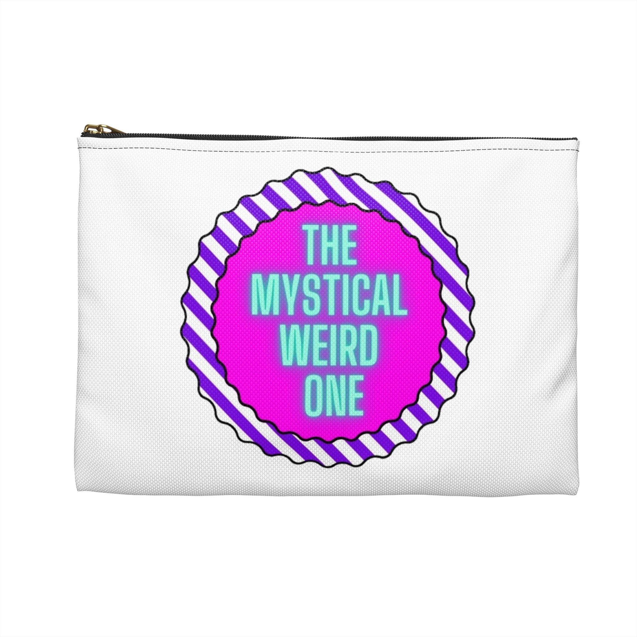 Mystical Weird One Accessory Pouch, Colorful Makeup Bag, Fun Zipper Pouch, Quirky Gift for Creatives, Funny Travel Bag