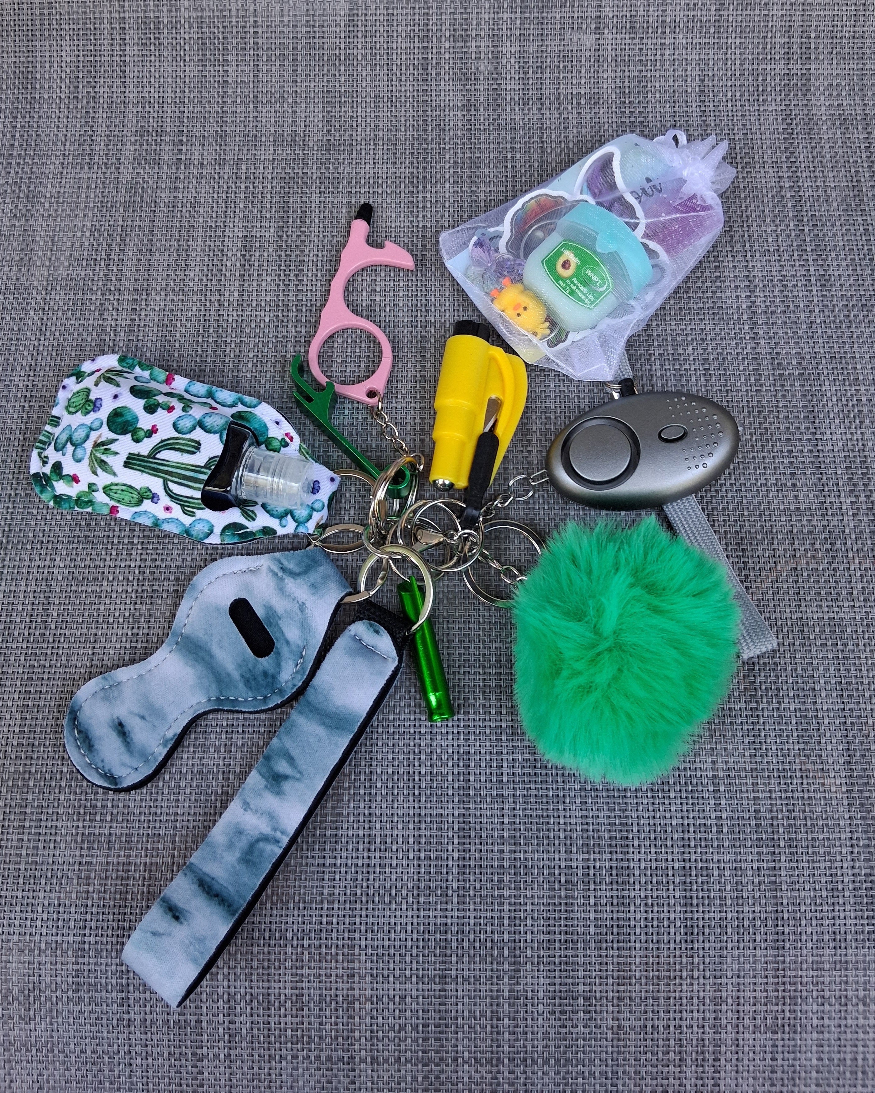 Cactus/Blue Safety Keychain