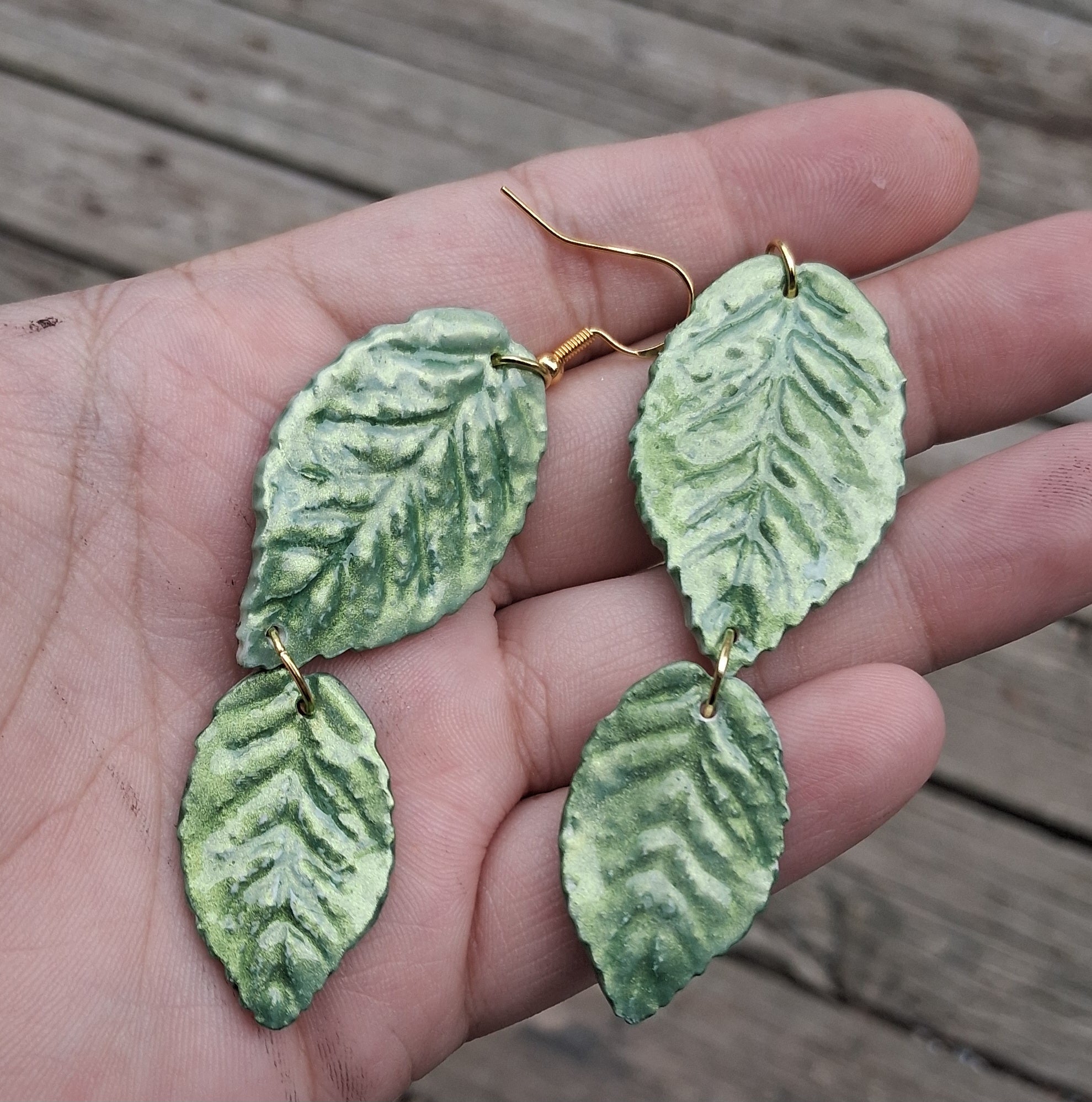 Stacked Leaf Earrings