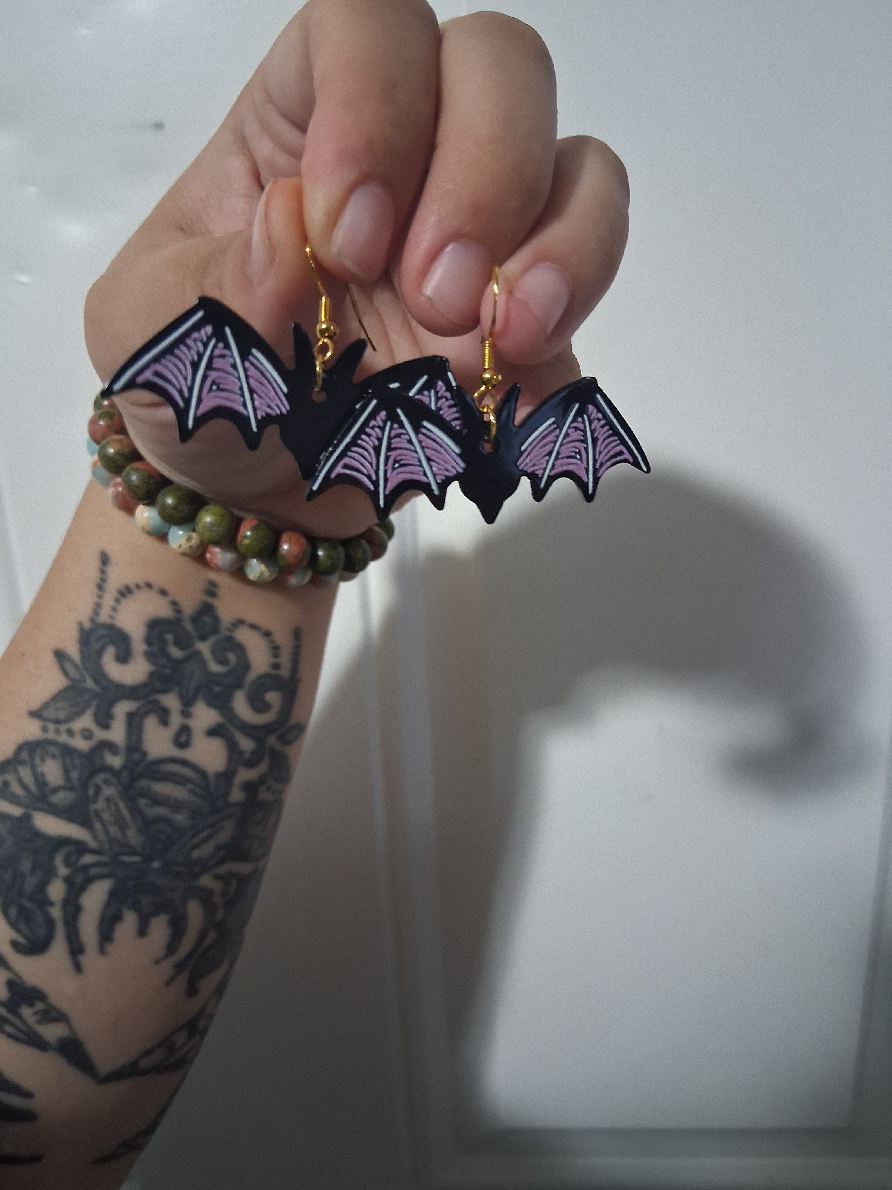 Pastel Goth Bat Earrings