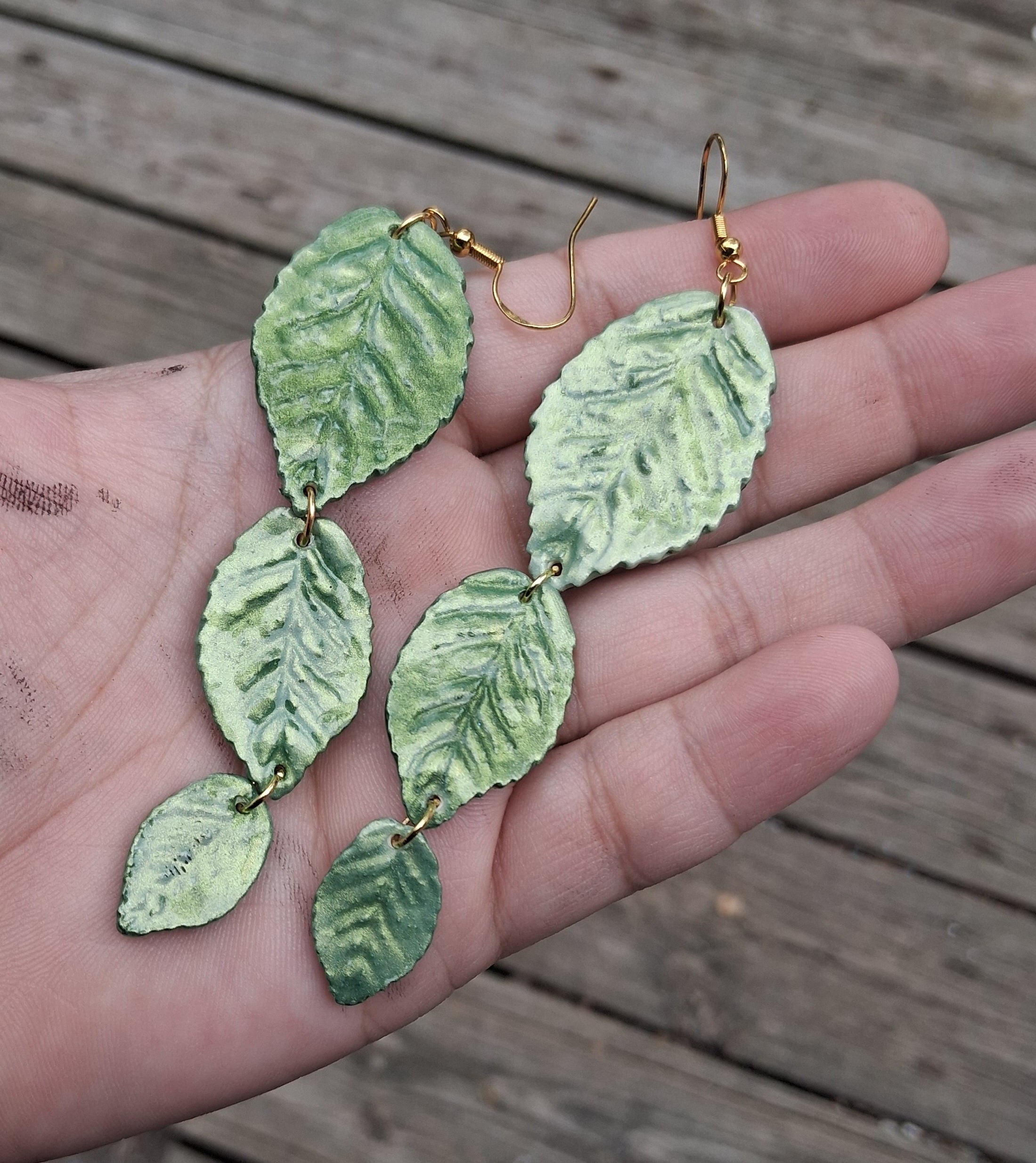 Stacked Leaf Earrings