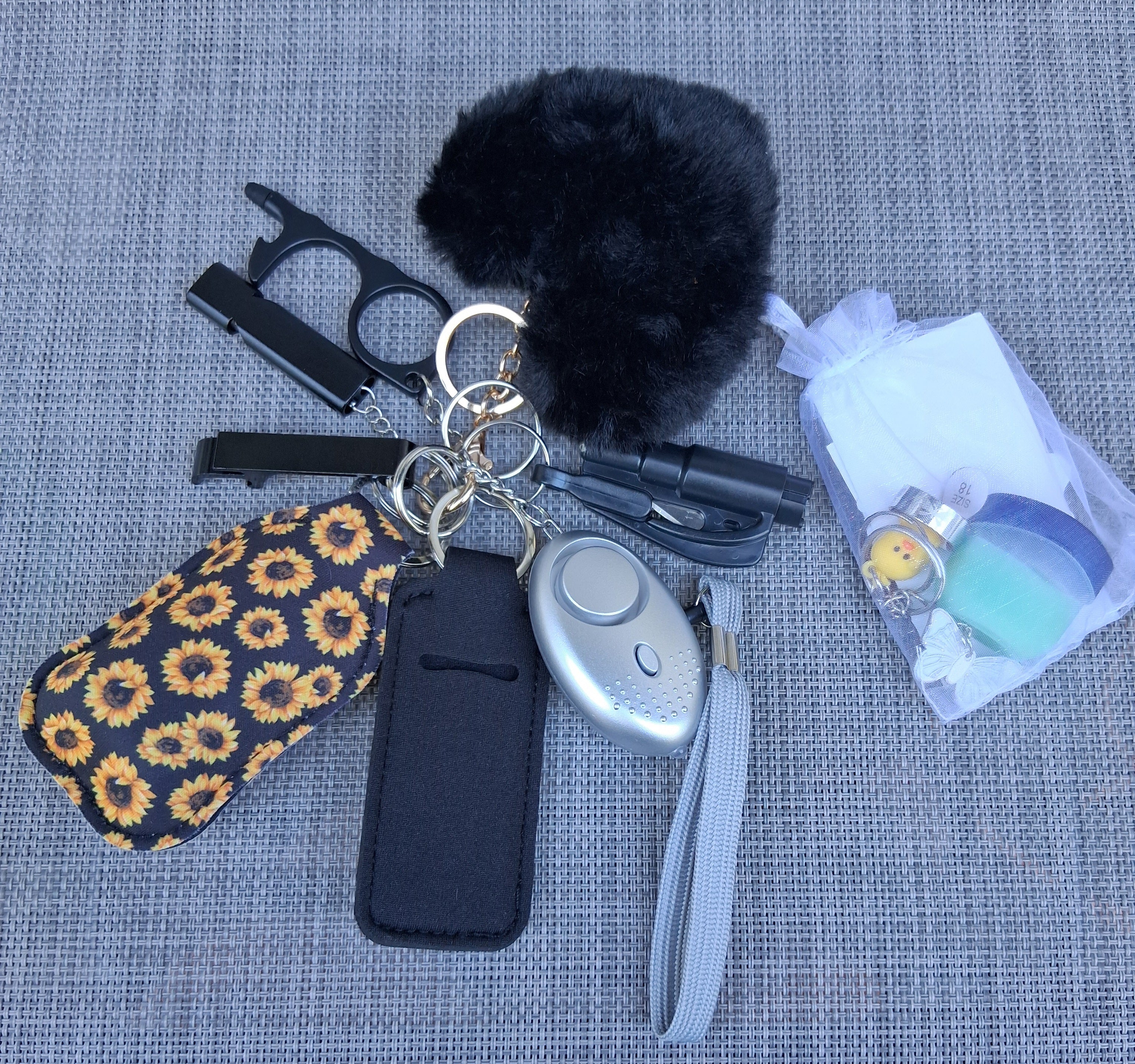 Black/Sunflower Safety Keychain🌻
